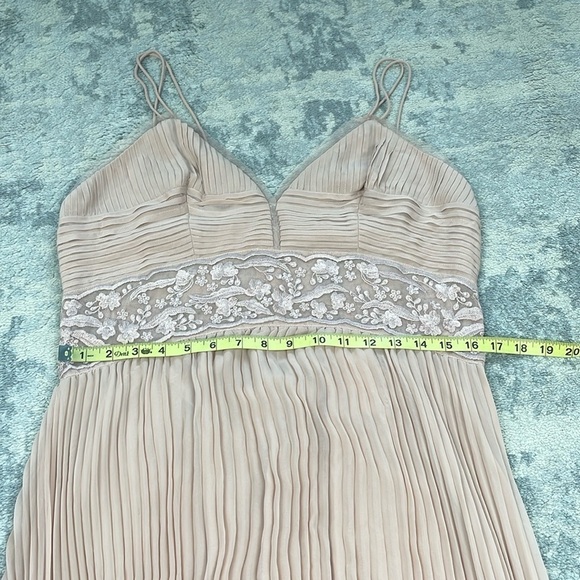 NWT Reiss Emma Lace Panel Pleated Midi Dress Nude Blush Girly Sz 10 - Picture 9 of 16